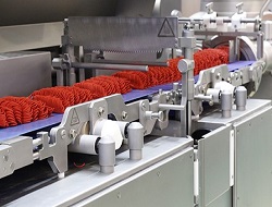 Food industry production line with electroplished parts